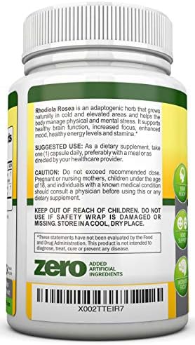 NutriONN Rhodiola Rosea 500mg - 180 Cápsulas Veganas - Extracto 3% Rosavin y 1% Salidroside - No GMO - Con Pimienta Negra para Mejor Absorción - - imagen 5