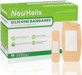 Curitas de Silicón NeuHeils para Piel Sensible - 80 Piezas: 60 Pzs Pequeñas (0.75x3) y 20 Pzs Grandes (2x4) | No Adherentes, Hipoalergénicas, Sin - imagen 1
