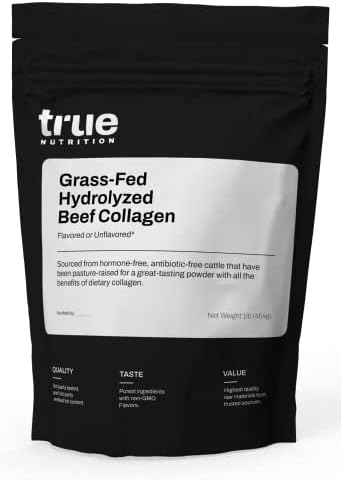 True Nutrition Polvo de Colágeno Hidrolizado - Carne de Res Alimentada con Pasto - 32g de Proteína de Colágeno por Porción - Paleo, Keto, Sin Gluten, - imagen 1