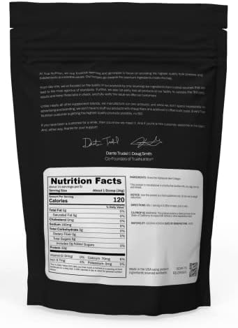 True Nutrition Polvo de Colágeno Hidrolizado - Carne de Res Alimentada con Pasto - 32g de Proteína de Colágeno por Porción - Paleo, Keto, Sin Gluten, - imagen 2