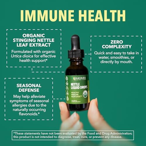 Extracto Líquido de Hoja de Ortiga - Orgánico USDA - Suplemento para Inmunidad y Salud Prostática - 60 Porciones - Vegano, Sin OGM, Sin Gluten - - imagen 3