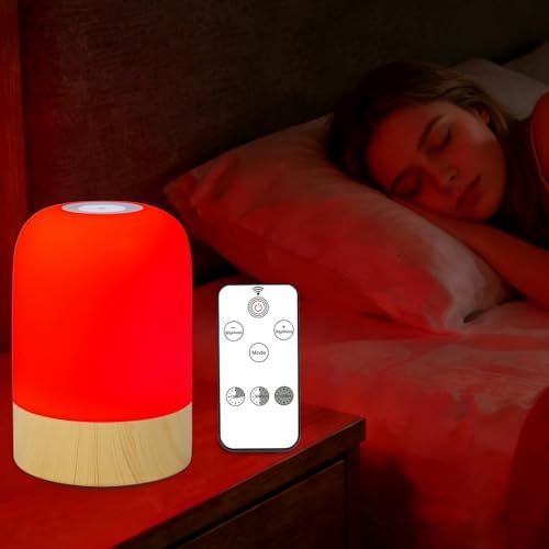 Lámpara de Noche Aoife 670nm con Luz Roja, 4 Modos de Color, 10 Niveles de Brillo, Control Táctil y Remoto, Temporizador, Iluminación Ambiental para - imagen 1
