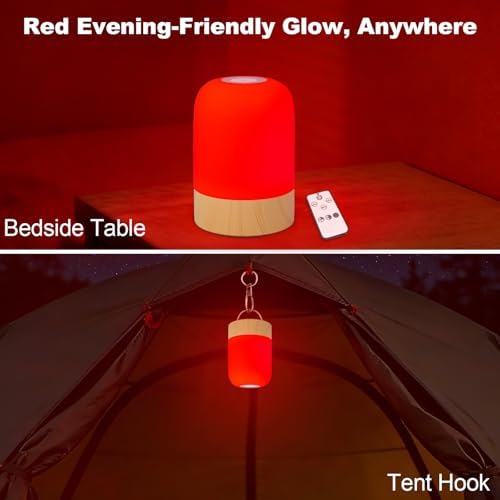 Lámpara de Noche Aoife 670nm con Luz Roja, 4 Modos de Color, 10 Niveles de Brillo, Control Táctil y Remoto, Temporizador, Iluminación Ambiental para - imagen 6