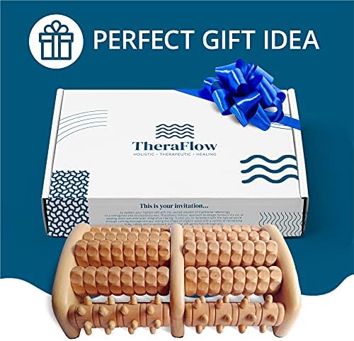 Masajeador de pies de madera TheraFlow para neuropatía, dolor en el talón y alivio de fascitis plantar | Masaje de tejido profundo y relajación | - imagen 2