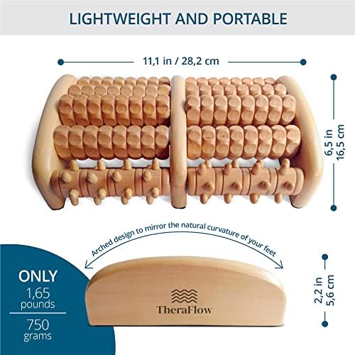 Masajeador de pies de madera TheraFlow para neuropatía, dolor en el talón y alivio de fascitis plantar | Masaje de tejido profundo y relajación | - imagen 6