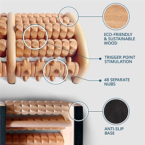 Masajeador de pies de madera TheraFlow para neuropatía, dolor en el talón y alivio de fascitis plantar | Masaje de tejido profundo y relajación | - imagen 7