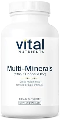 Multi Minerales Vital Nutrients - Fórmula Citrato/Malato (Sin Cobre ni Hierro) - Multimineral Vegano Diario - Libre de Gluten, Lácteos y Soja - No - imagen 1