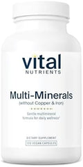 Multi Minerales Vital Nutrients - Fórmula Citrato/Malato (Sin Cobre ni Hierro) - Multimineral Vegano Diario - Libre de Gluten, Lácteos y Soja - No - imagen 1