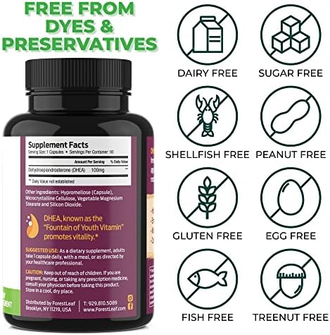 Suplemento de DHEA 100mg | DHEA para Mujeres y Hombres | Dehidroepiandrosterona Micronizada de Alta Pureza | Energía, Balance Hormonal, - imagen 4