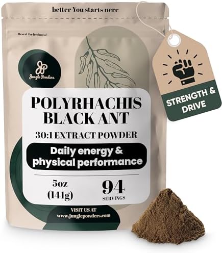 Polvo de Extracto de Hormiga Negra Jungle Powders 30:1, 94 Porciones - 5 Onzas de Suplemento Puro Polyrhachis, Sin Rellenos, Apoyo Tradicional para - imagen 1