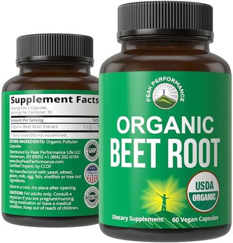 Cápsulas Veganas de Raíz de Betabel Orgánica USDA. Suplemento de Polifenoles 1200 mg para Energía y Vitalidad. - imagen 1