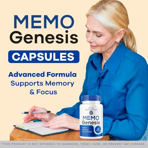 Cápsulas Memo Genesis - Suplemento Natural para la Salud Cerebral, 60 Cápsulas para 1 Mes, Apoyo Cognitivo y Enfoque Claro - imagen 2