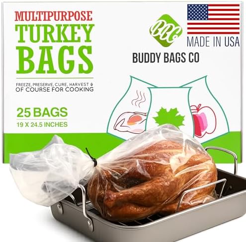 Bolsas para Horno de Pavo Multipropósito Buddy Bags Co - Hechas en EE. UU. - 19 x 24.5 - Paquete de 25 - imagen 1