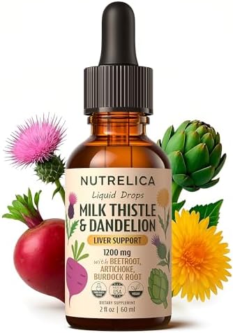 Soporte Hepático de Cardo Mariano y Diente de León con Remolacha, Alcachofa y Bardana – Fórmula Herbal Detox 1200mg, Sin Azúcar, Sin Alcohol, Vegano, - imagen 1