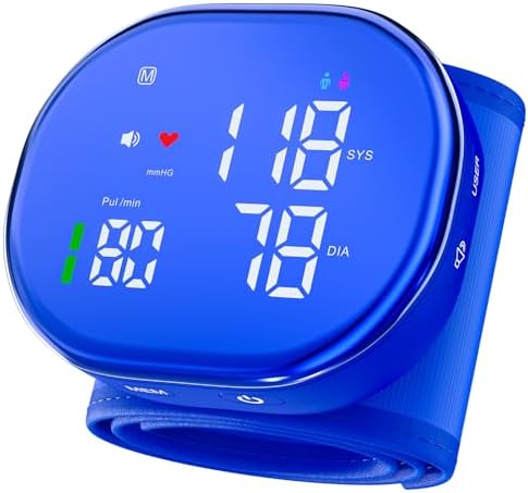 Monitor de Presión Arterial de Muñeca Recargable Aprobado por la FDA, Automático con Pantalla LED, Doble Usuario, 120 Memorias, Operación con un - imagen 1