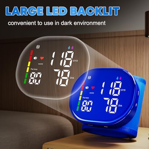 Monitor de Presión Arterial de Muñeca Recargable Aprobado por la FDA, Automático con Pantalla LED, Doble Usuario, 120 Memorias, Operación con un - imagen 2