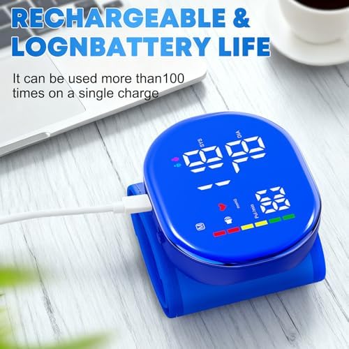 Monitor de Presión Arterial de Muñeca Recargable Aprobado por la FDA, Automático con Pantalla LED, Doble Usuario, 120 Memorias, Operación con un - imagen 4