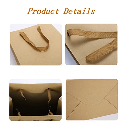 Bolsas de Regalo de Kraft Marrón Lyellfe, 45 Piezas, Resistentes con Asa, Bolsas de Compras Recicladas para San Valentín, Cumpleaños y Bodas - imagen 4