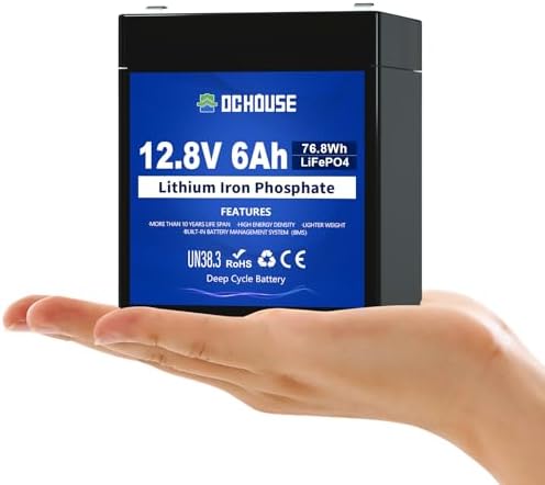 Batería de Ciclo Profundo Mini Lithium LiFePO4 12V 6Ah DC HOUSE, Recargable para Iluminación, UPS, Juguetes, Camping y Más, 4000+ Ciclos, BMS - imagen 1