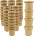 Zentriqlla 60 Piezas de Contenedores de Papel Kraft de 12 oz con Tapa, Vasos Desechables para Sopa y Helado, Apto para Microondas y Congelador, Ideal - imagen 1