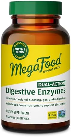 MegaFood Enzimas Digestivas de Doble Acción para Hombres y Mujeres - Alivio de Gas y Hinchazón - Apoya la Absorción de Nutrientes - Vegano, Sin - imagen 1