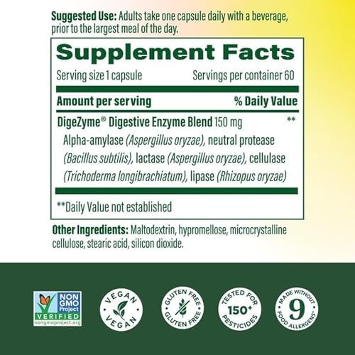 MegaFood Enzimas Digestivas de Doble Acción para Hombres y Mujeres - Alivio de Gas y Hinchazón - Apoya la Absorción de Nutrientes - Vegano, Sin - imagen 2