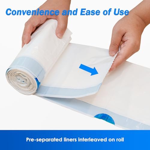 Forro desechable para orinal HygiCare con almohadilla absorbente, 60 bolsas + 60 almohadillas, forros médicos pre-separados, a prueba de fugas, fácil - imagen 3