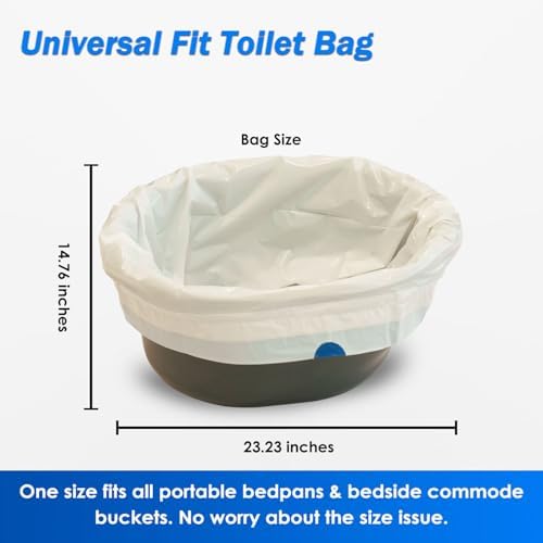 Forro desechable para orinal HygiCare con almohadilla absorbente, 60 bolsas + 60 almohadillas, forros médicos pre-separados, a prueba de fugas, fácil - imagen 4