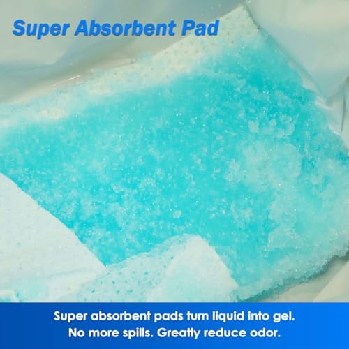 Forro desechable para orinal HygiCare con almohadilla absorbente, 60 bolsas + 60 almohadillas, forros médicos pre-separados, a prueba de fugas, fácil - imagen 5