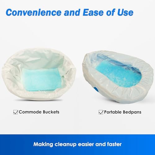 Forro desechable para orinal HygiCare con almohadilla absorbente, 60 bolsas + 60 almohadillas, forros médicos pre-separados, a prueba de fugas, fácil - imagen 7