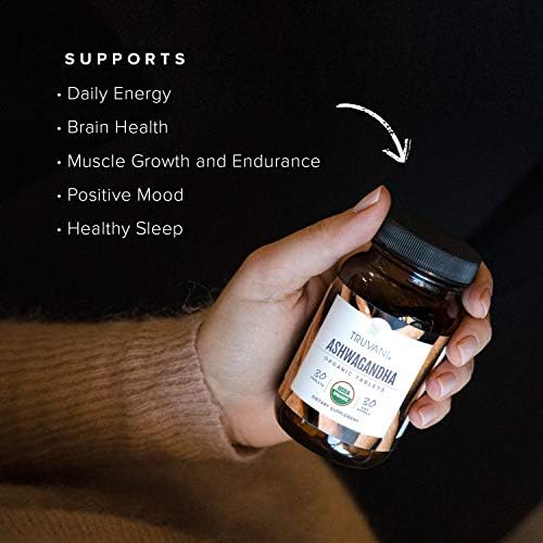 Truvani Ashwagandha Orgánico | Energía Diaria, Apoyo al Ánimo, Salud Cerebral | Crecimiento Muscular y Resistencia | Sueño Saludable | No OGM | - imagen 3
