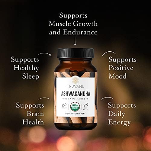 Truvani Ashwagandha Orgánico | Energía Diaria, Apoyo al Ánimo, Salud Cerebral | Crecimiento Muscular y Resistencia | Sueño Saludable | No OGM | - imagen 4