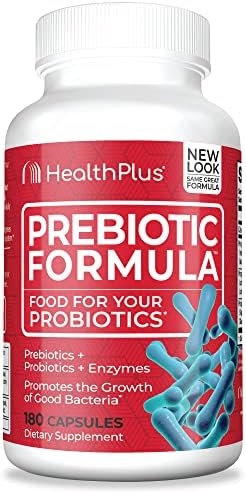 Health Plus Fórmula Prebiótica - Probióticos + Prebióticos + Enzimas Digestivas - Sin Gluten, Sin Lácteos, Ingredientes Herbales Naturales (180 - imagen 1