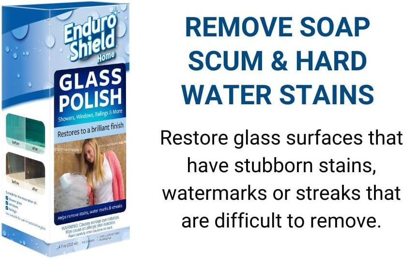Pulidor de Cristales para Puertas de Ducha EnduroShield – Removedor de Manchas de Agua y Cal – Elimina Jabón, Sarro y Más – 7.4 fl oz - imagen 2