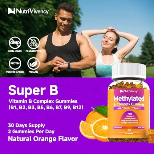 Gomitas de Complejo de Vitaminas B Metiladas, Todas las Vitaminas B para Hombres y Mujeres, con Omega-3, Ashwagandha, Magnesio, Vitamina C, CoQ10 y - imagen 8