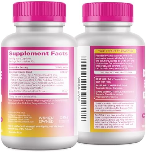 Digestive Enzymes Pink Stork para Mujeres | Apoya la Digestión, Salud Intestinal, Alivio de Inflamación, Metabolismo + Absorción de Nutrientes | - imagen 8