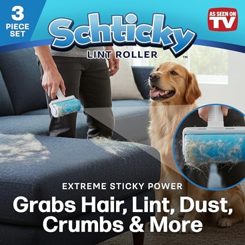 Set de Rodillos Adhesivos Schticky - Rodillo Lavable y Reutilizable para Ropa, Sofá, Muebles y Pelo de Mascotas - Limpia Rápido con Schticky (3 - imagen 3