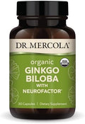 Dr. Mercola Ginkgo Biloba Orgánico con NeuroFactor - Apoya la Salud Cerebral - Extracto Estandarizado de Hoja de Ginkgo - 30 Cápsulas - imagen 1