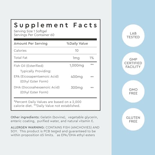 Alaya Naturals - Aceite de Pescado Omega 3, 1000 mcg, 60 Cápsulas Blandas, No GMO, Sin Sabor a Pescado - imagen 4