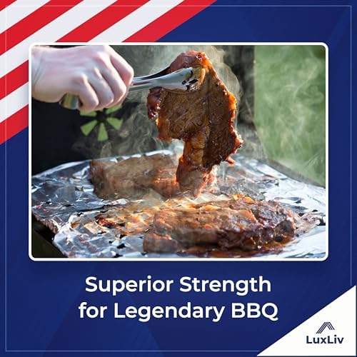 Rollo de Papel Aluminio Resistente de 30 Micrones – 12 pulgadas de ancho x 150 pies de largo, 150 pies cuadrados – Grado BBQ y Extra Grueso, Ideal - imagen 8