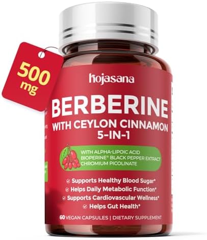 HojaSana Complejo de Berberina 5 en 1 500mg con Canela de Ceilán, Cromo, ALA y Extracto de Pimienta Negra — Apoyo Inmunológico y Bienestar - imagen 1