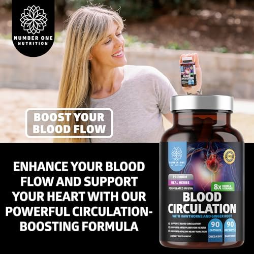 Suplemento Premium para la Circulación Sanguínea Number One Nutrition para Hombres y Mujeres [8 Hierbas y Vitaminas Poderosas] 90 Cápsulas Naturales - imagen 4
