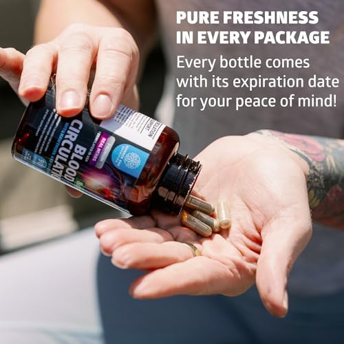 Suplemento Premium para la Circulación Sanguínea Number One Nutrition para Hombres y Mujeres [8 Hierbas y Vitaminas Poderosas] 90 Cápsulas Naturales - imagen 5