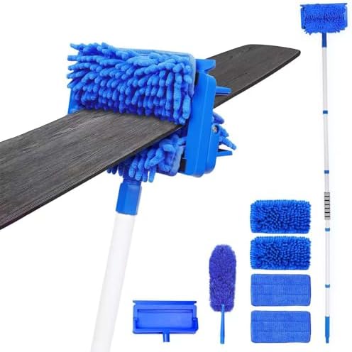 Limpiador de Ventiladores de Techo con Extensión de 72 y 4 Paños Reutilizables, Herramienta Flexible de Microfibra para Limpieza de Aspas, Zócalos, - imagen 1