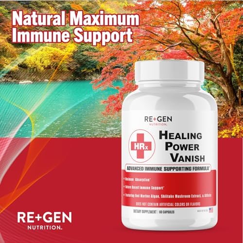 Herp Rescue Vanish, Suplemento de Hongos para Mujeres, Apoyo Inmunológico, Champiñón Shiitake Puro, Beta Glucano, Algas Marinas Rojas, 60 Cápsulas - imagen 3