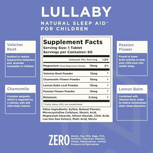 Nuvana Lullaby | Suplemento Natural para Sueño Infantil | Recomendado por Pediatras | Tabletas Masticables de Melatonina y Bayas Mixtas para Niños 3+ - imagen 2