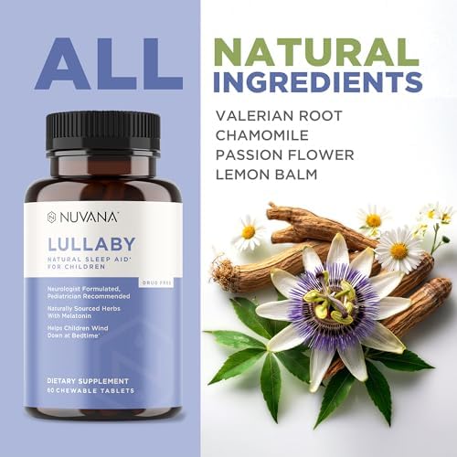 Nuvana Lullaby | Suplemento Natural para Sueño Infantil | Recomendado por Pediatras | Tabletas Masticables de Melatonina y Bayas Mixtas para Niños 3+ - imagen 5