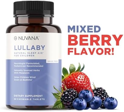 Nuvana Lullaby | Suplemento Natural para Sueño Infantil | Recomendado por Pediatras | Tabletas Masticables de Melatonina y Bayas Mixtas para Niños 3+ - imagen 6