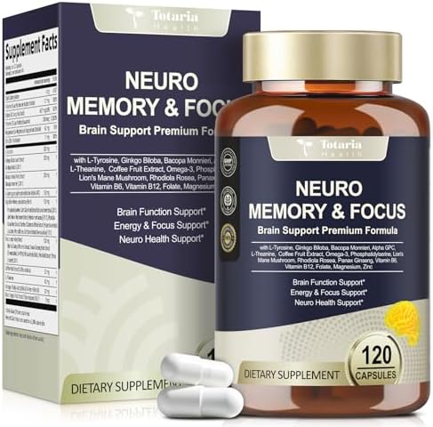 Suplementos Cerebrales 25 en 1 para Memoria y Enfoque - Nootrópico Cognitivo Diario con L-Tirosina, Bacopa Monnieri, Ginkgo Biloba, Alpha GPC - Sin - imagen 1