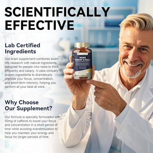 Suplementos Cerebrales 25 en 1 para Memoria y Enfoque - Nootrópico Cognitivo Diario con L-Tirosina, Bacopa Monnieri, Ginkgo Biloba, Alpha GPC - Sin - imagen 6